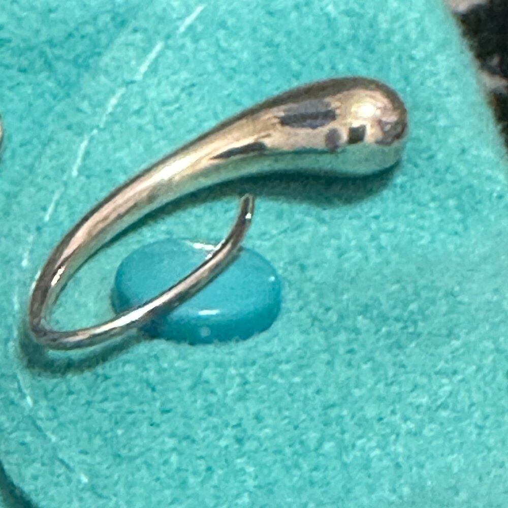 Tiffany & Co. Sterling Silver Elsa Peretti Teardrop Earrings - Picture 4 of 5